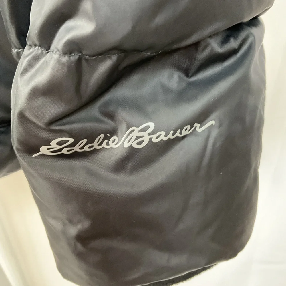 Eddie Bauer Black Faux-Fur Trim Puffer Jacket - Picture 2 of 8